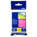 Brother TZMQP35 / TZeMQP35 White on Berry Pink Laminated Labelling Tape (12mm x 5m), P-Touch Compatible